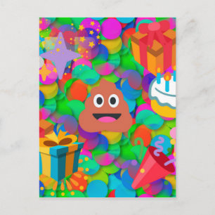 Happy Geburtstag gekackt Emoji Postkarte