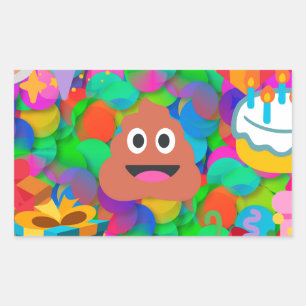 Happy Geburtstag gekackt Emoji Rechteckiger Aufkleber