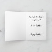 Happy Geburtstag glänzend zebraschwarzes Haar Karte (Innenseite)