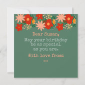 HAPPY Geburtstag Grußkarte Original geflohener Tur Einladung (Rückseite)