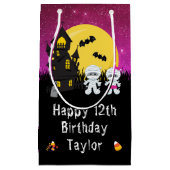 Happy Geburtstag Halloween Mummy Pink Kleine Geschenktüte (Vorderseite)