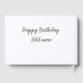 Happy Geburtstag hinzufügen Name Titel einfach min Gästebuch (Rückseite)