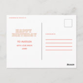 Happy Geburtstag immer spät Foto Postkarte (Rückseite)