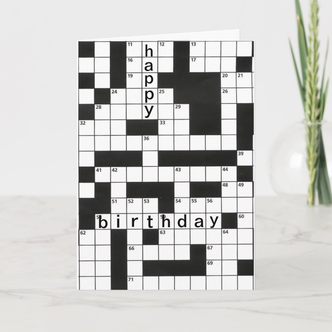 HappyGeburtstagKreuzworträtsel Karte Zazzle.de
