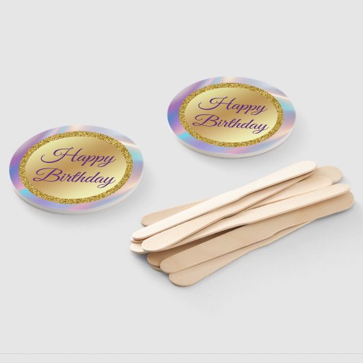 Happy Geburtstag, lila holografische Stilrichtung Fächer (Non-assembled)