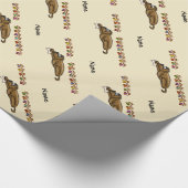 Happy Geburtstag Lying Dog Geschenk Wrap Anpassen  Geschenkpapier (Ecke)