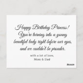 Happy Geburtstag moderne Kalligraphie Postkarte (Rückseite)