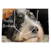Happy Geburtstag Niedlich Bernedoodle Große Geschenktüte (Vorderseite)