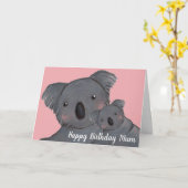 Happy Geburtstag niedlich koala Mutter & Baby Karte (Gelbe Blume)