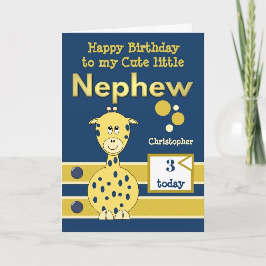 Happy Geburtstag niedlich Nephew jedes Alter Marin Karte (Vorderseite)