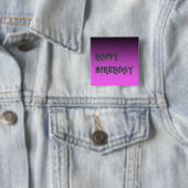 Happy Geburtstag Schlicht zwei Tone Rosa Button (Beispiel)