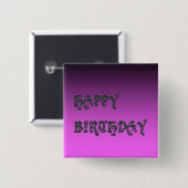 Happy Geburtstag Schlicht zwei Tone Rosa Button (Vorne & Hinten)
