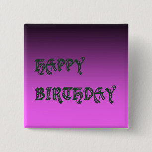 Happy Geburtstag Schlicht zwei Tone Rosa Button