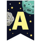 Happy Geburtstag Zwei der Mond Weltraum Wimpelkette (Dritte Fahne)