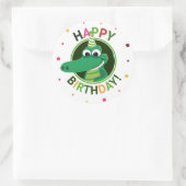 Happy-Geburtstagstier Classic Round Sticker (Tasche)