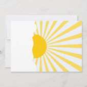Happy Gelb Sun Ray Altersrente Party Einladung (Rückseite)