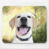 Happy Gelbe Labrador Mousepad (Vorne)