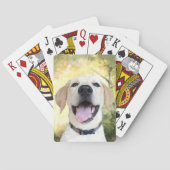 Happy gelbe Labrador Spielkarten (Rückseite)