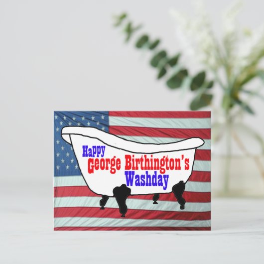 Happy George Birthington's Washday Products Postkarte (Stehend Vorderseite)