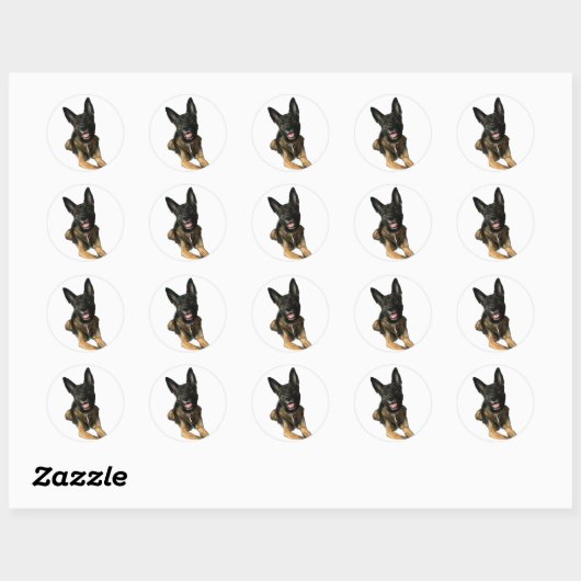 Happy German Shepard style dog sticker (Blatt)