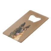 Happy German Shepherd Bottle Opener Geldbeutel Flaschenöffner (Vorderseite Schrägansicht)