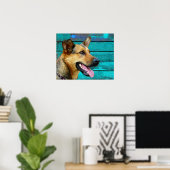 Happy German Shepherd Dog Poster (Heimbüro)