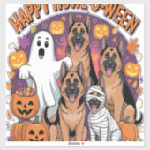 Happy German Shepherd Halloween Aufkleber (Blatt)