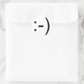 Happy Gesicht Emoticon! Runder Aufkleber (Tasche)