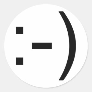 Happy Gesicht Emoticon! Runder Aufkleber