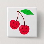 Happy-Gesichtskirschen Button (Vorderseite)