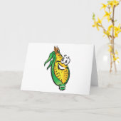 Happy-Gesichtsmais auf dem Cob Karte (Gelbe Blume)