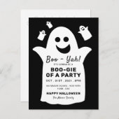 Happy Ghost, Black Halloween-Party Einladung (Vorne/Hinten)