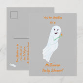 Happy Ghost Halloween Baby Shower Einladung Postka (Vorne/Hinten)