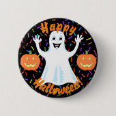 Happy Ghost Halloween Button (Vorderseite)