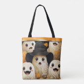 Happy Ghost Halloween Monogram Tasche (Rückseite)