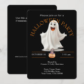 HAPPY GHOST Halloween-Party Einladung (Vorne/Hinten)