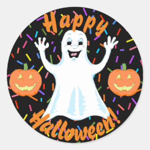Happy Ghost Halloween Stickers