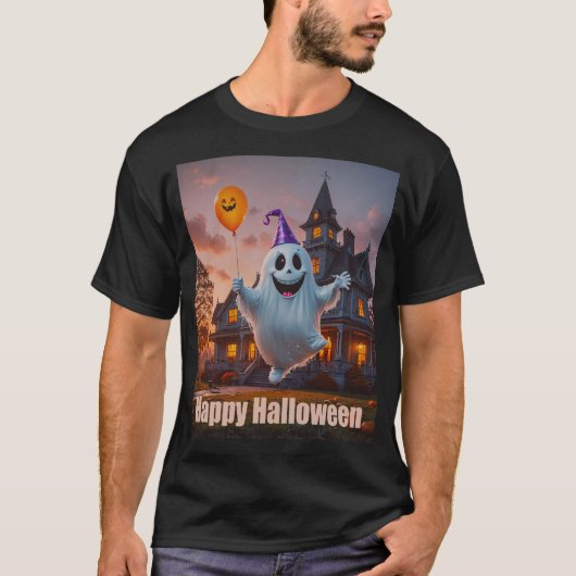 Happy Ghost Halloween T-Shirt (Vorderseite)