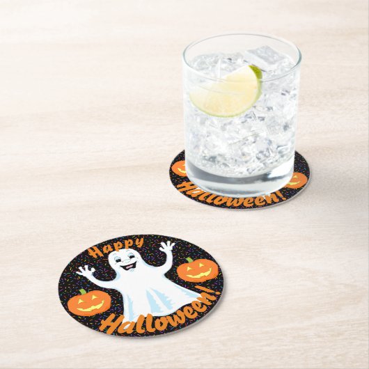 Happy Ghost Halloween Untersetzer (Vor Ort)
