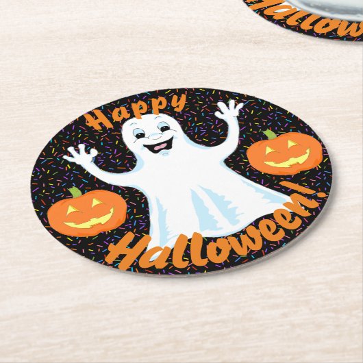 Happy Ghost Halloween Untersetzer (Angewinkelt)