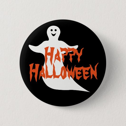 Happy Ghost Happy Halloween Button (Vorderseite)