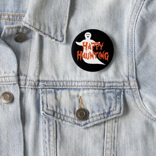 Happy Ghost Happy Haunting Button (Beispiel)