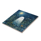 Happy Ghost in Moonlit Garden Fliese (Seite)