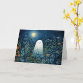 Happy Ghost in Moonlit Garden Karte (Gelbe Blume)