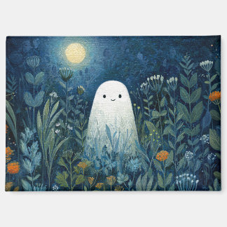 Happy Ghost in Moonlit Garden Magnet