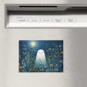 Happy Ghost in Moonlit Garden Magnet (In Situ (Geschirrspüler))