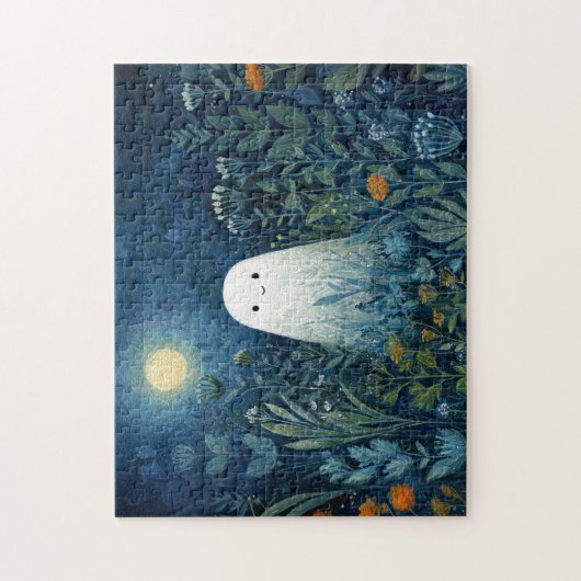 Happy Ghost in Moonlit Garden Puzzle (Vertikal)