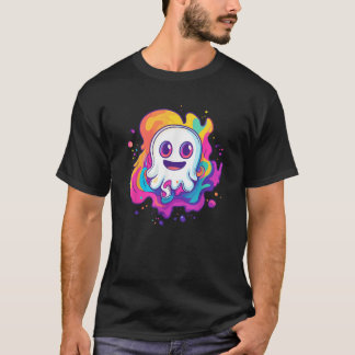 Happy Ghost mit farbenfroher Splash T-Shirt