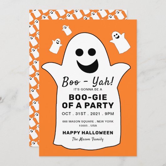 Happy Ghost, Orange Halloween-Party (Vorne/Hinten)