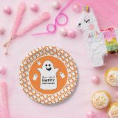 Happy Ghost, Orange Halloween-Party Pappteller (Party)